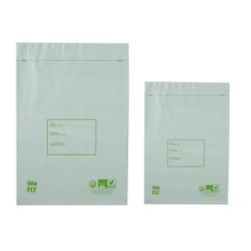 WILLCHIP WE FLY GREEN BUSTE PER SPEDIZIONI CORRIERI IN POLIETILENE BIODEGRADABILE 24X32+5 CM BIANCO CONF 25 PZ.